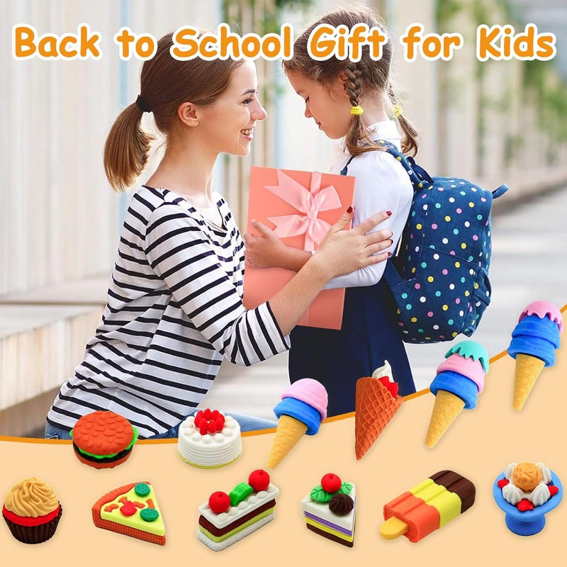 Satomoto 34 pcs Food Erasers for Kids Classroom Prizes, Puzzle Eraser 3D Take Apart Food Pencil Erasers for Student Rewards, Class Treasure Box,Game Rewards,Party Favors - Image 5